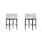 Manhattan Comfort Kingsley Barstool in Ivory and Dark Walnut, PK2 2-BS012-IV - alternate 1